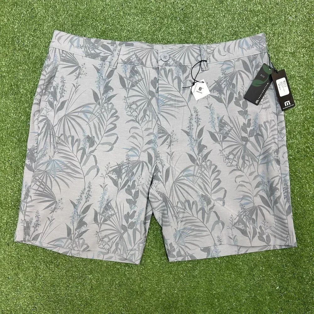Travis Mathew Shorts Mens Gray Floral Coastal Canyon Golf Performance NWT - Picture 1 of 7